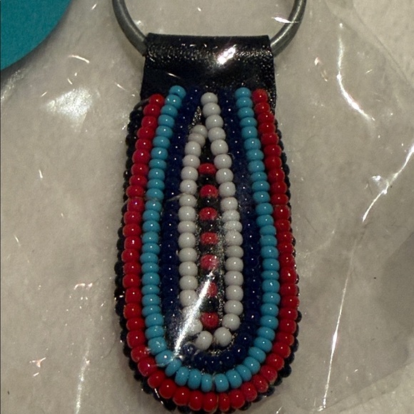 1980s South Africa Xhosa Hand Beaded Key Chain Double Sided